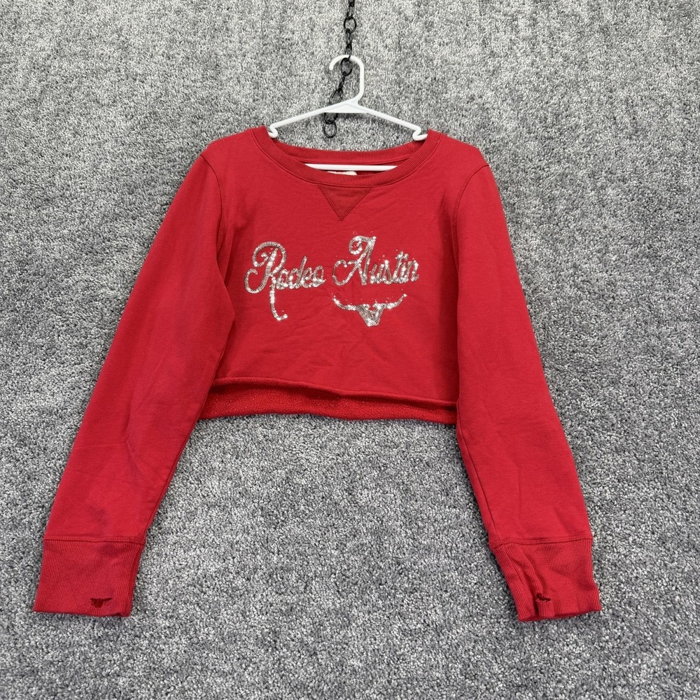 Forty Seven Brand Sweatshirt Womens Large Red Fleece Rodeo Austin Texas Western